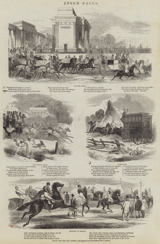 Epsom Races (gravering) av English School