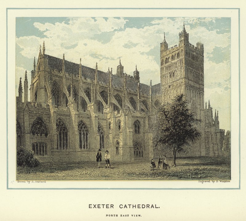 Exeter Cathedral, utsikt mot nordøst av English School
