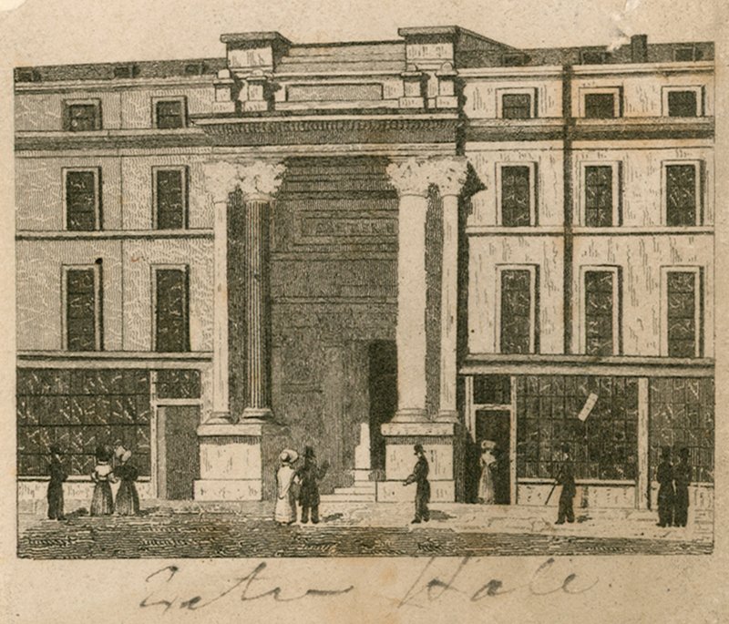 Exeter Hall, Strand, London; bevis av English School