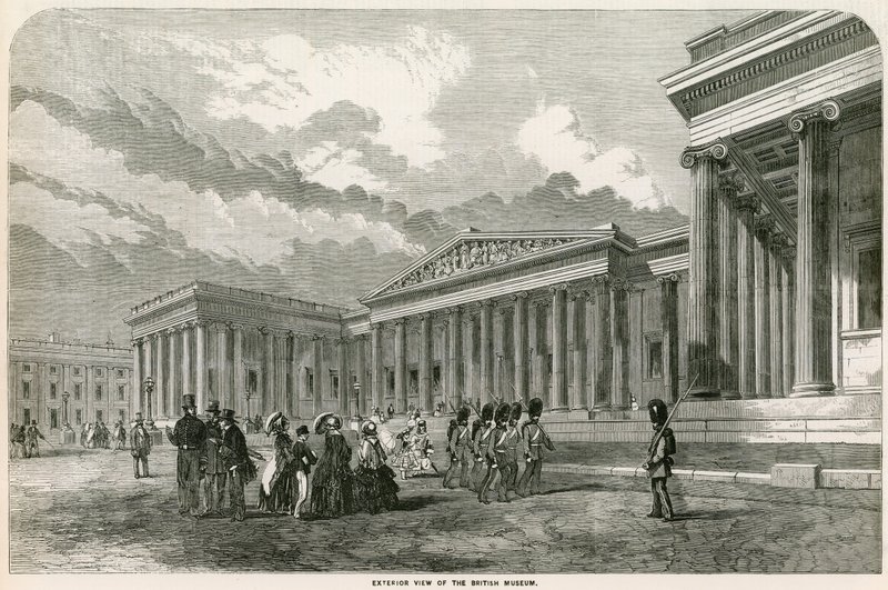 Eksteriør av British Museum av English School