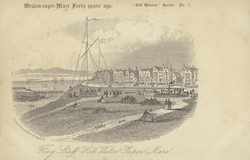 Flagstaff hill, Weston-super-mare (litho) av English School