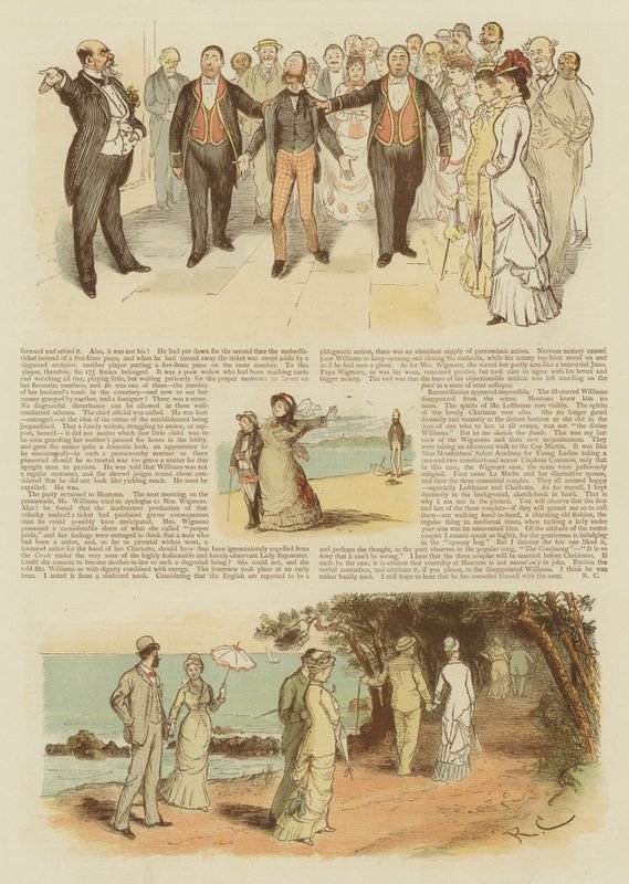 Flørter i Frankrike (chromolitho) av English School