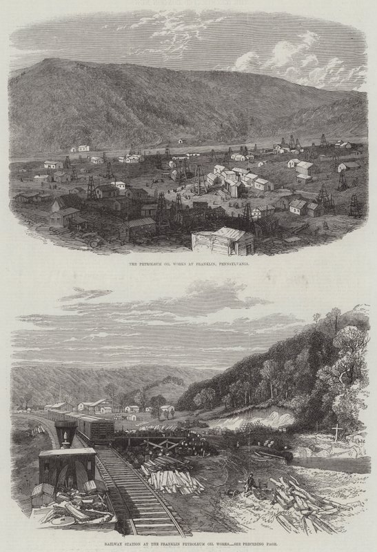 Franklin Petroleum Oil Works (gravering) av English School