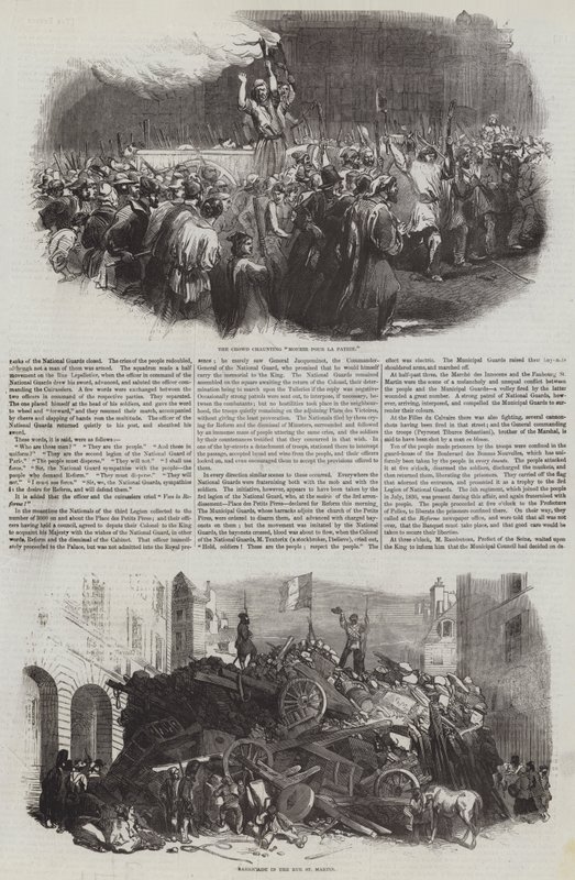 Den franske revolusjonen av 1848 (gravering) av English School