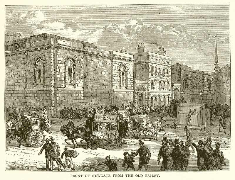 Foran Newgate fra Old Bailey av English School