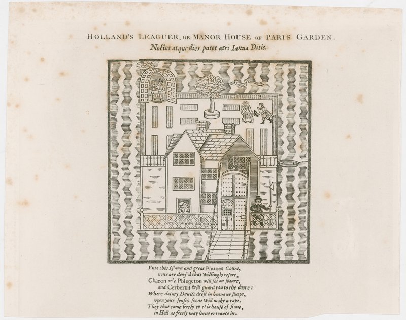 Frontispice til Hollands Leaguer, 1632. Paris Garden av English School