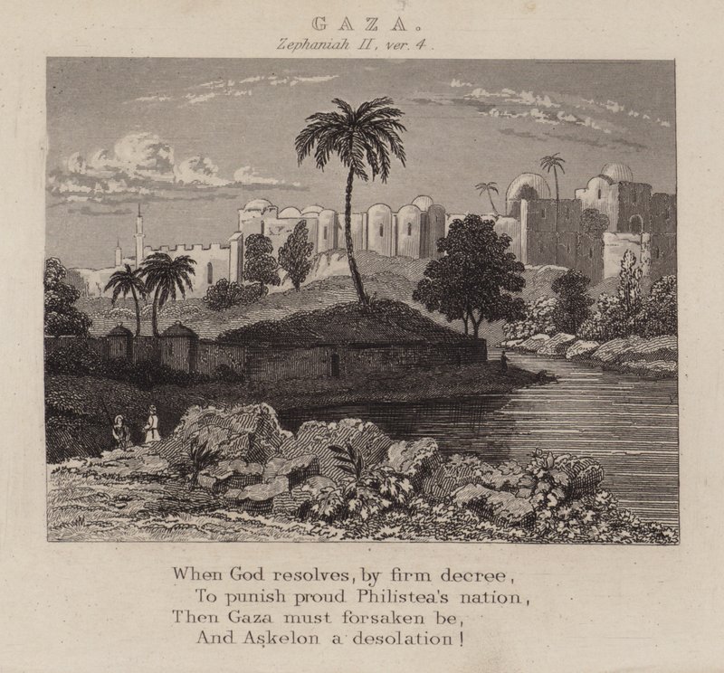 Gaza, Zephaniah II, ver 4 (gravering) av English School