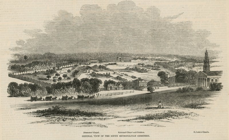 Generell utsikt over South Metropolitan Cemetery av English School
