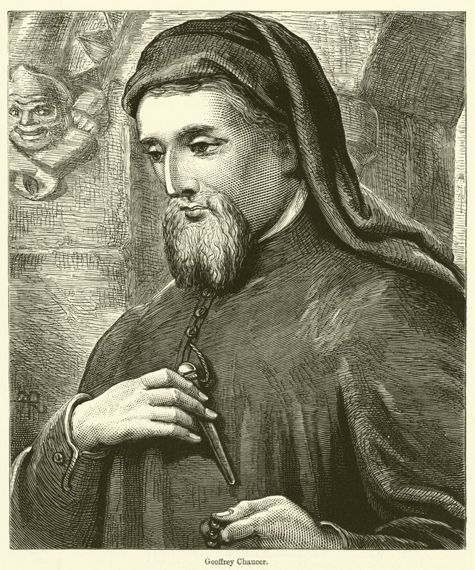 Geoffrey Chaucer (gravering) av English School