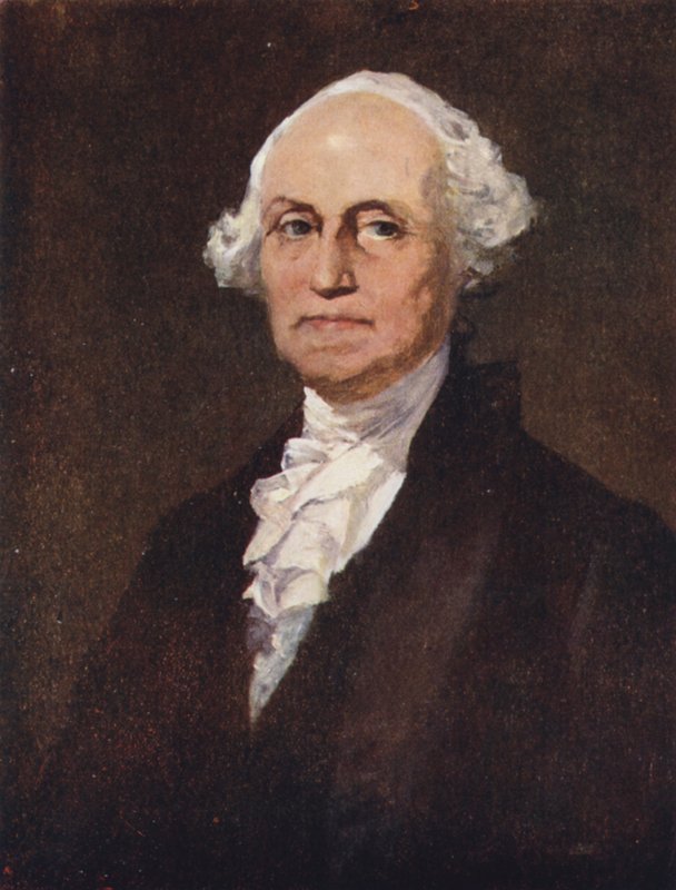 George Washington (farge litho) av English School