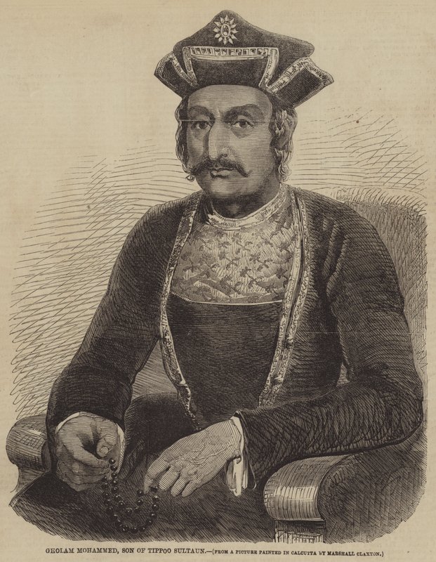 Ghulam Muhammad, sønn av Tippoo Sultan (gravering) av English School