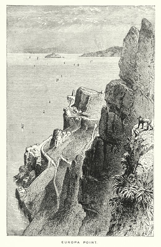 Gibraltar: Europa Point (gravering) av English School