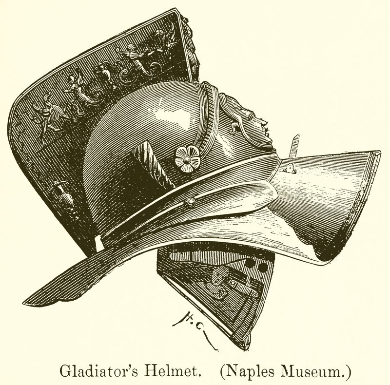 Gladiators hjelm. (Napoli museum) av English School
