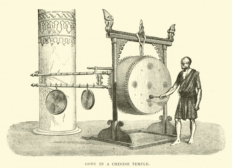 Gong i et kinesisk tempel av English School