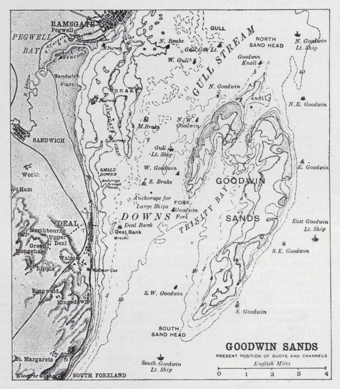 Goodwin Sands (litho) av English School