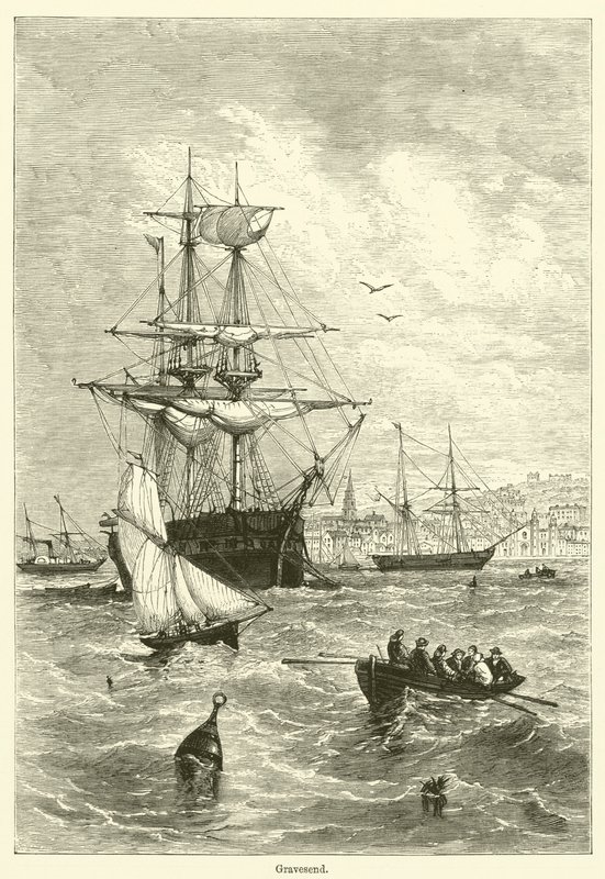 Gravesend (gravering) av English School