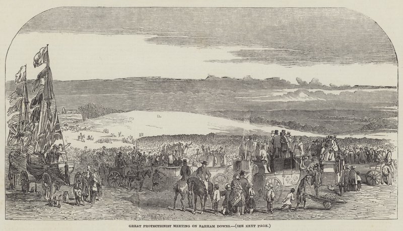 Stort proteksjonistmøte på Barham Downs (gravering) av English School