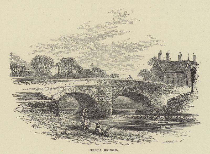 Greta Bridge (gravering) av English School