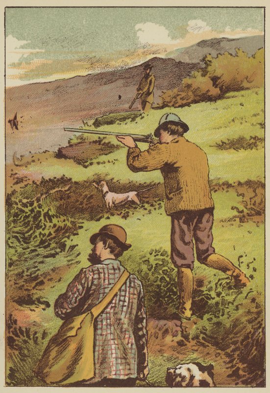 Rypeskyting (farget gravering) av English School