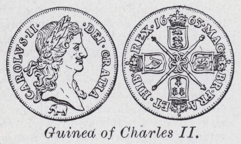 Guinea av Charles II (litho) av English School