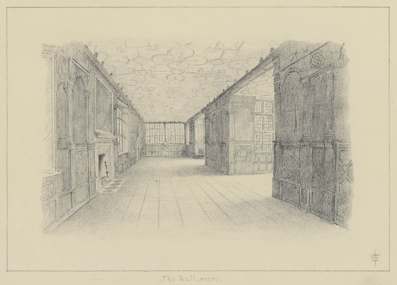 Haddon Hall, The Ballroom (litho) av English School