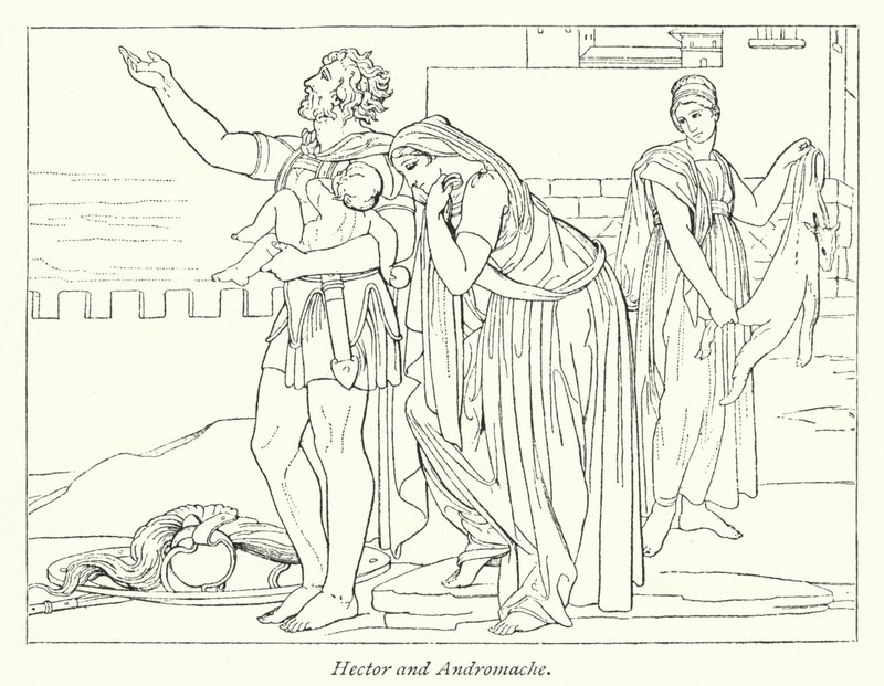 Hector og Andromache (litho) av English School