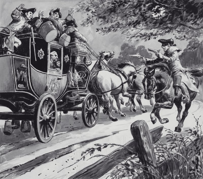 Highwayman (gouache på papir) av English School