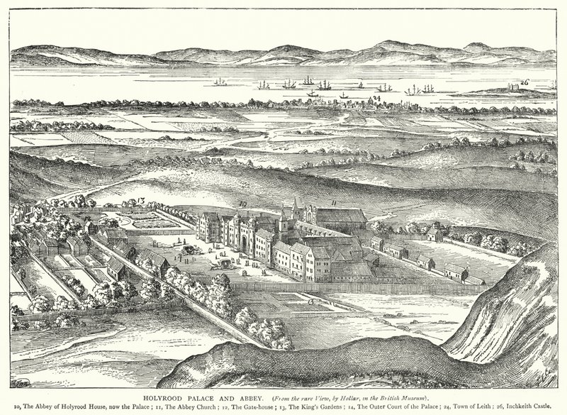 Holyrood Palace and Abbey (gravering) av English School