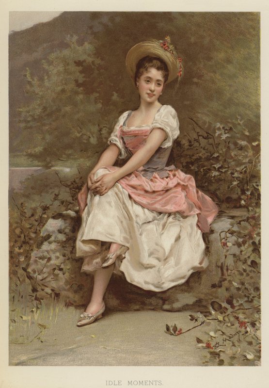 Inaktive øyeblikk (chromolitho) av English School