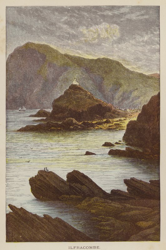 Ilfracombe (farget gravering) av English School