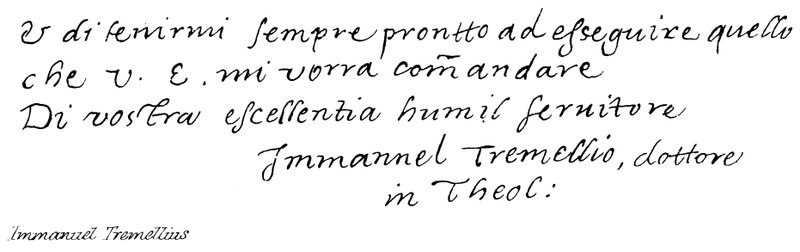 Immanuel Tremellius av English School