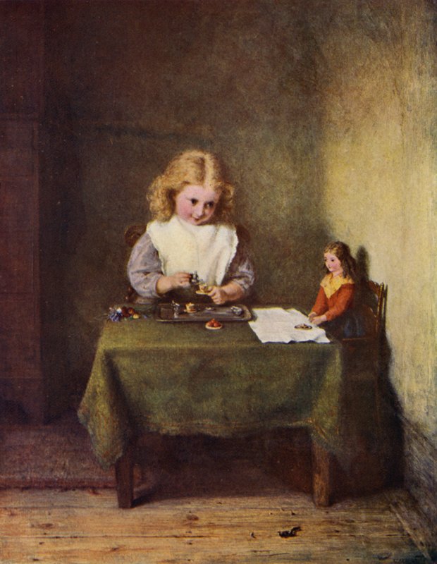 I barnehagen (farge litho) av English School