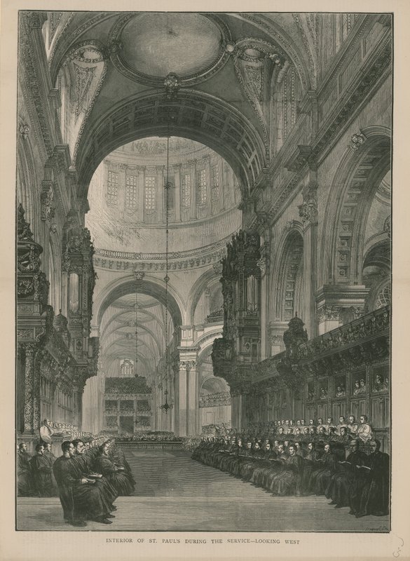 Interiøret i St Pauls Cathedral av English School