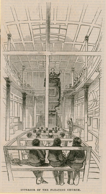 Interiør i den flytende kirken av English School