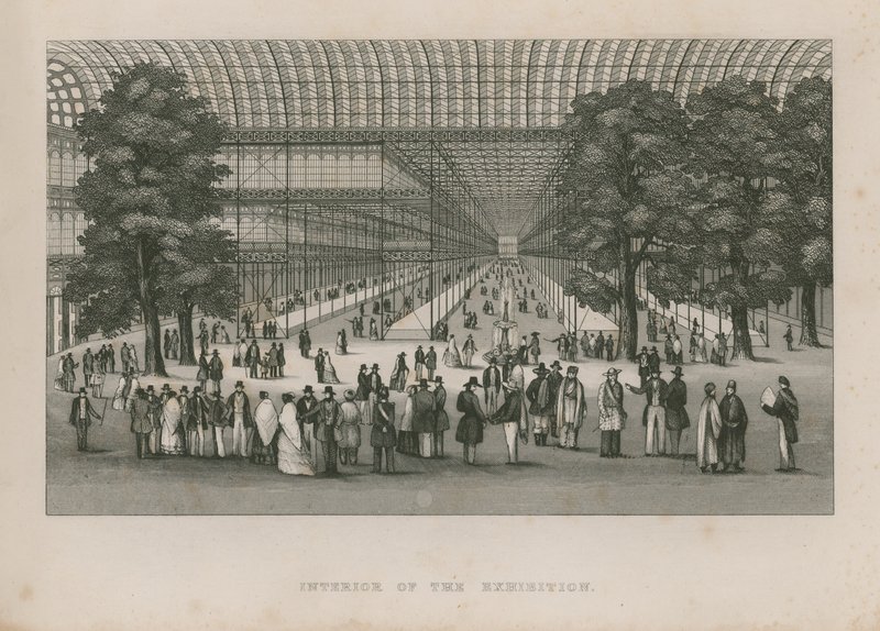 Interiør av den store utstillingen, 1851 av English School