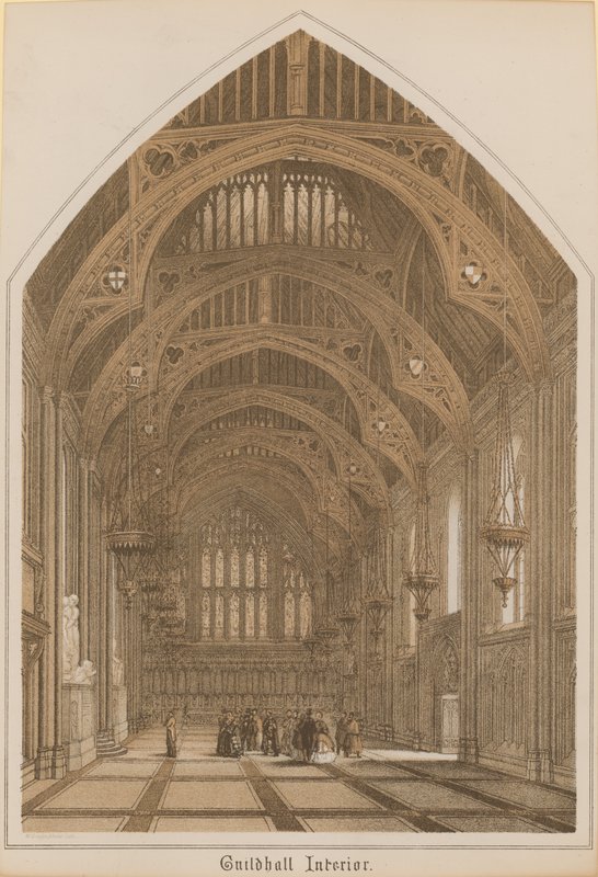 Interiøret i Guildhall, London av English School