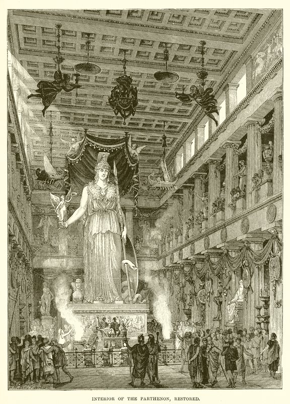 Interiør i Parthenon, restaurert av English School