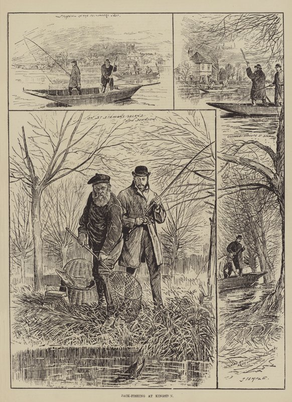 Jack-Fishing at Kingston (gravering) av English School