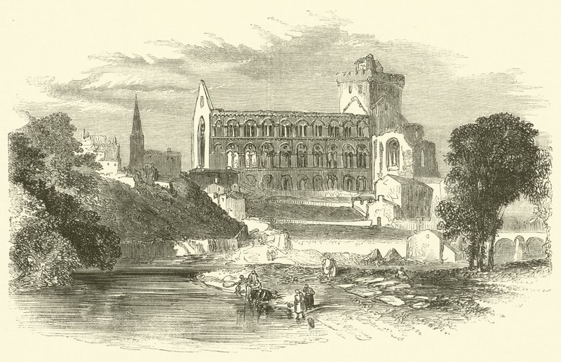 Jedburgh Abbey (gravering) av English School