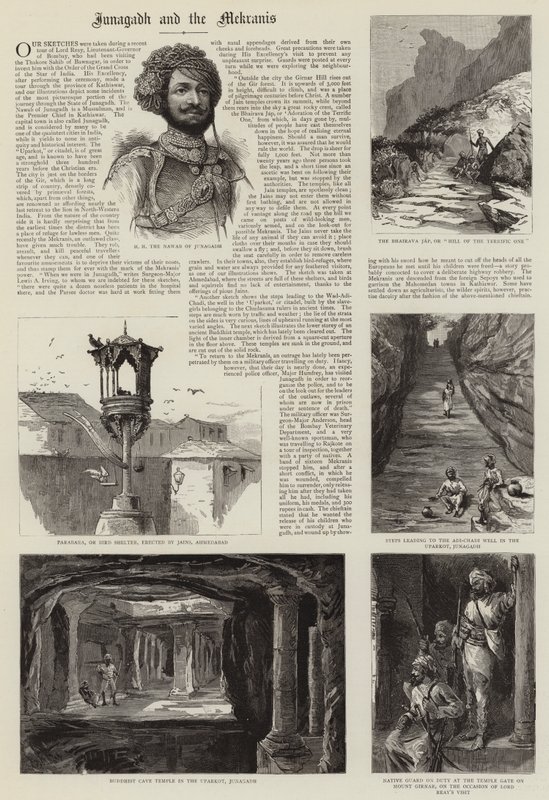 Junagadh og Mekranis (gravering) av English School