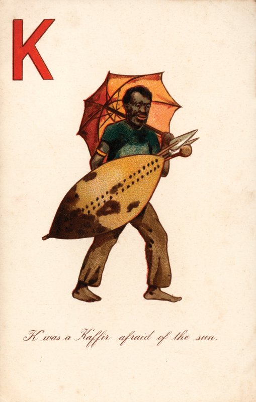K, Kaffir (farge litho) av English School