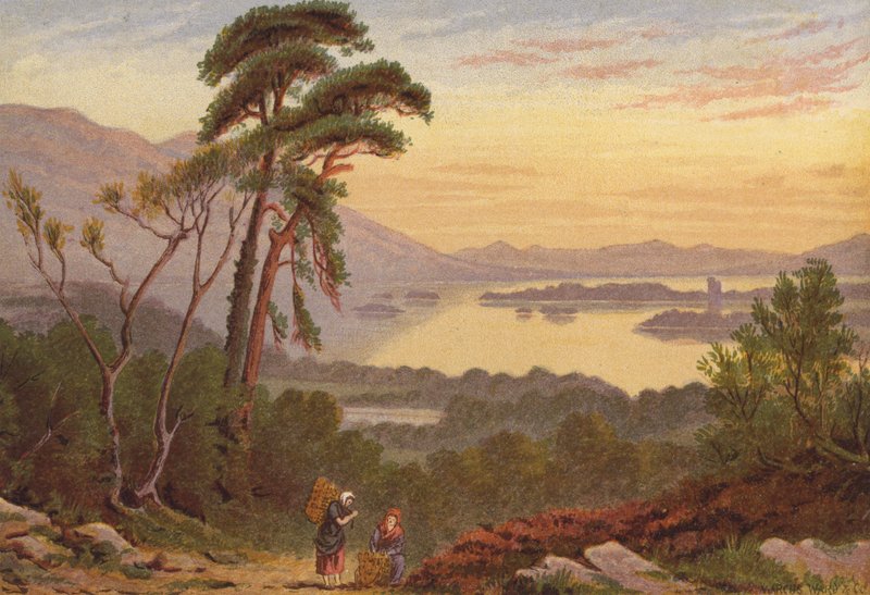 Killarney Lakes, Lower Lake (farge litho) av English School