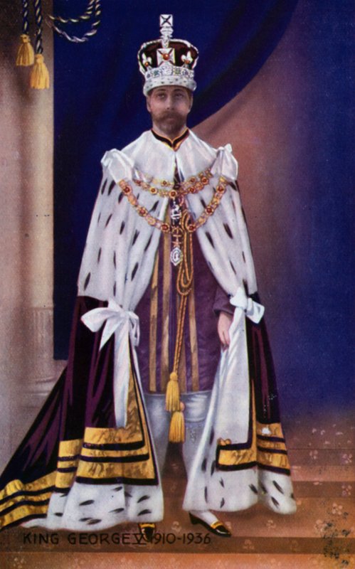 Kong George V (farge litho) av English School