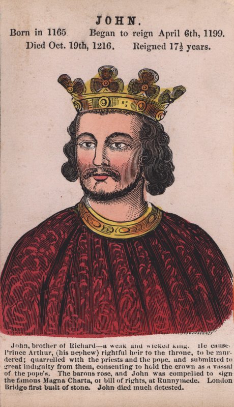 King John (farget gravering) av English School