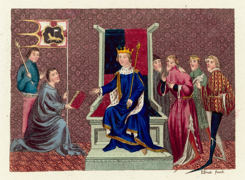 Kong Richard II (farget gravering) av English School