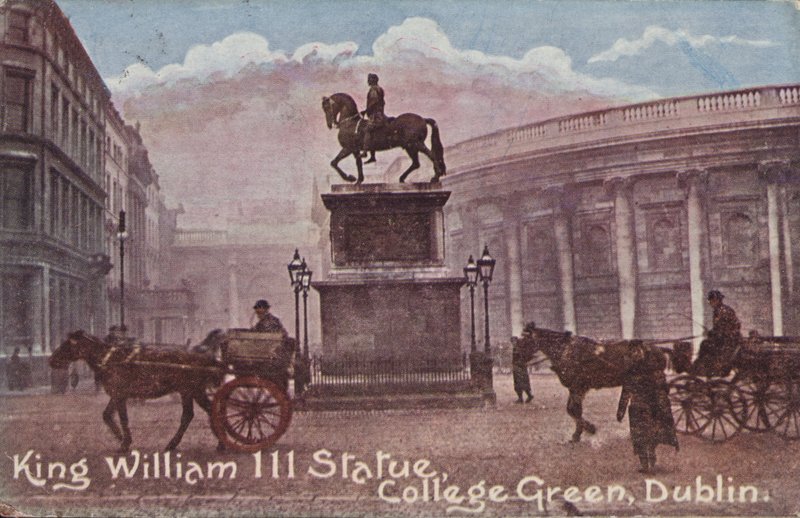 Kong William III-statue (farget bilde) av English School