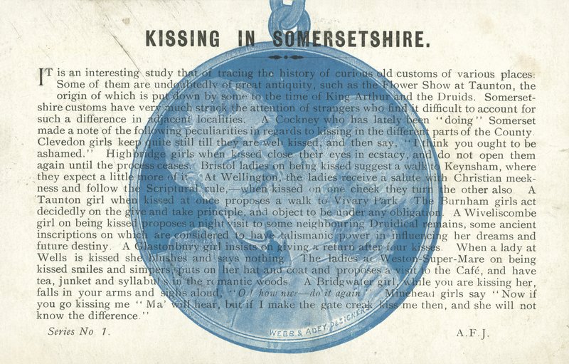 Kyssing i Somerset (litho) av English School