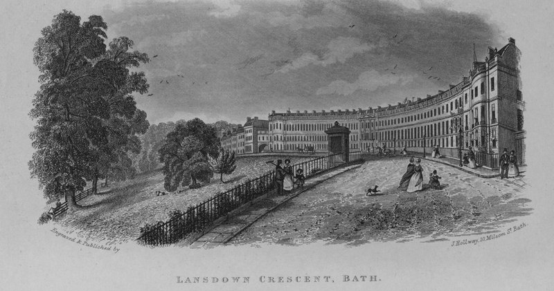 Lansdown Crescent, Bath (gravering) av English School