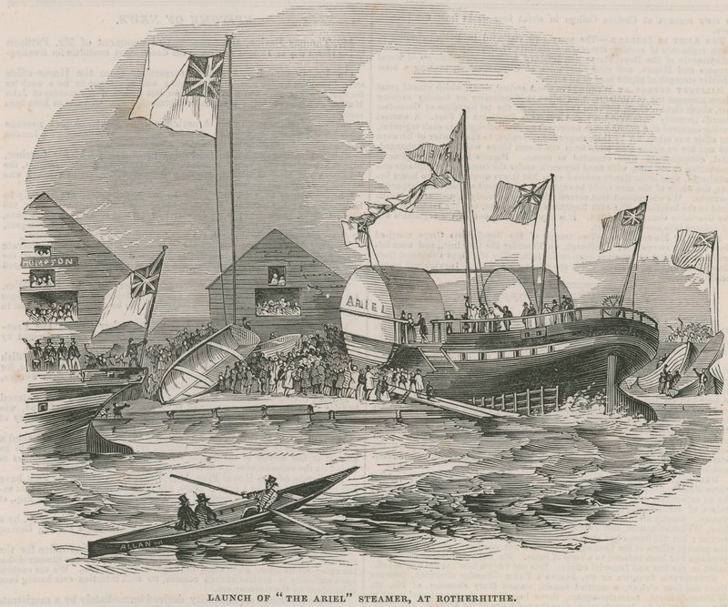 Lansering av Ariel-damperen ved Rotherhithe av English School