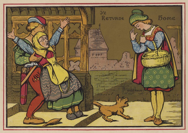 Little Market Woman (farge litho) av English School